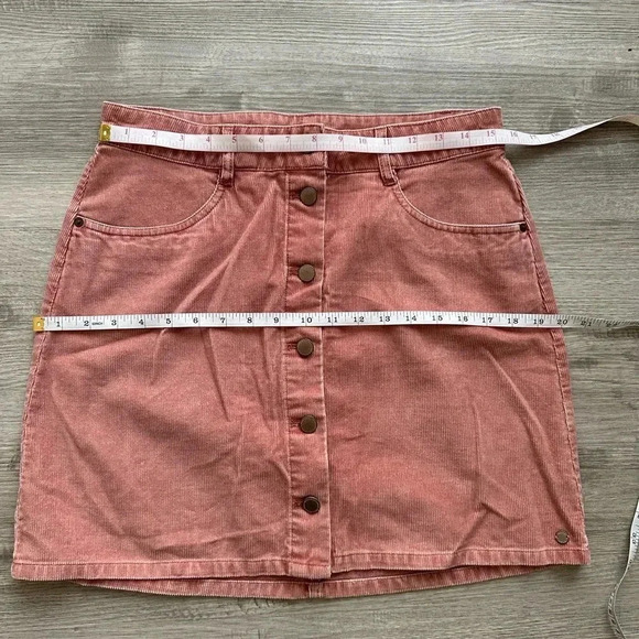 Roxy beautiful button down corduroy mini skirt Sz L - Picture 4 of 5